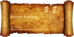 Boros Edvina névjegykártya